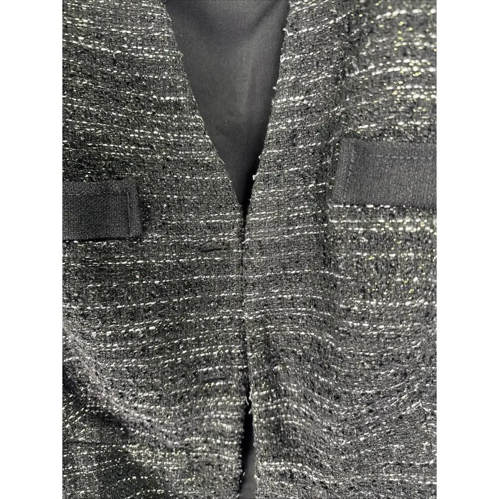 Sandro Black Tweed Mini Dress Size 42 - Picture 6 of 7